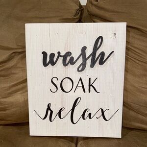 Wash Soak Relax Wall Art - Black and White